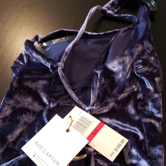 NWT! Red Carter one shoulder velvet swimsuit! - Picture 6 of 6